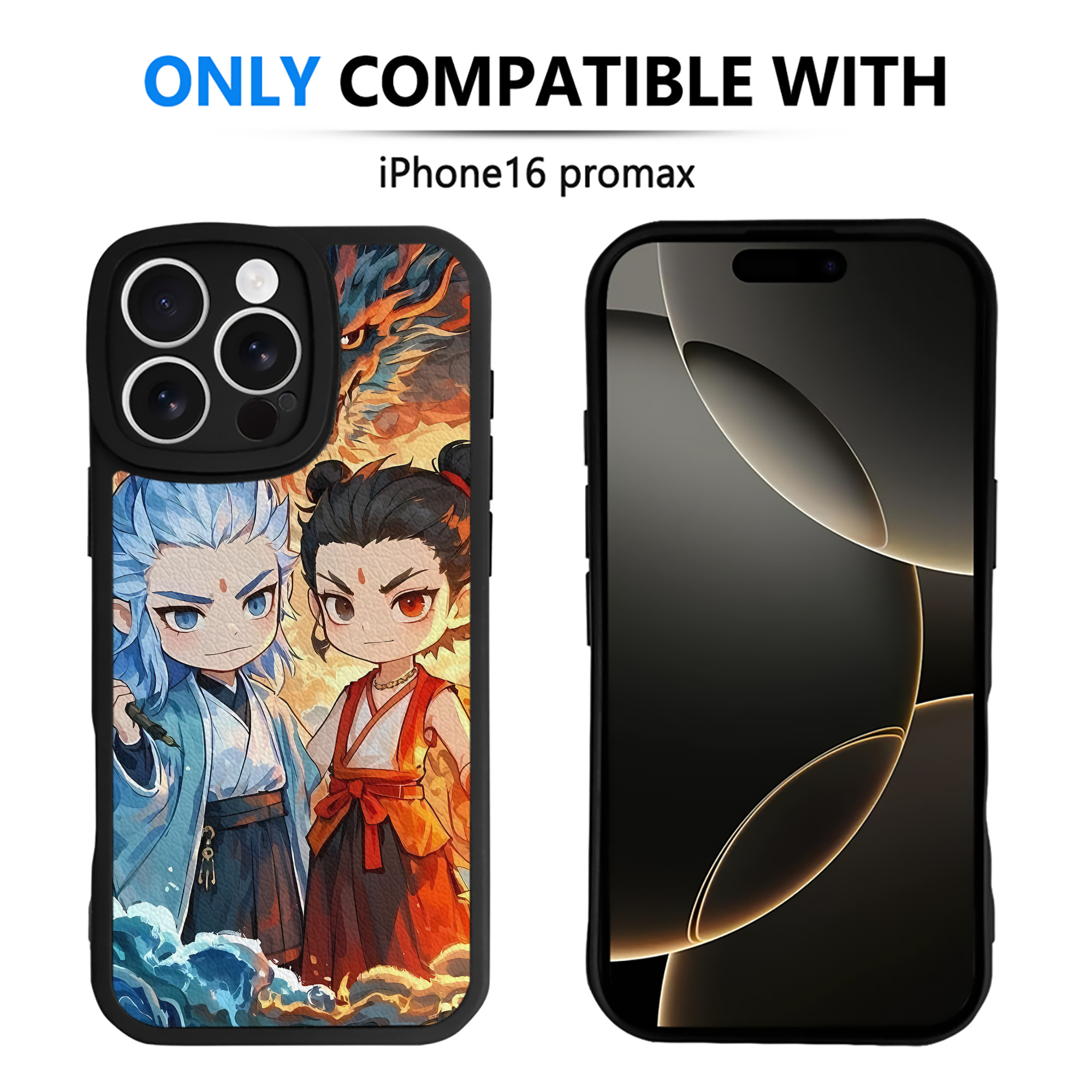 （画像用） Ne Zha 2 ナタ 魔童の大暴れ 【iPhone 16シリーズ対応】シリコンスマホケース（レザー調） 材質：シリコン